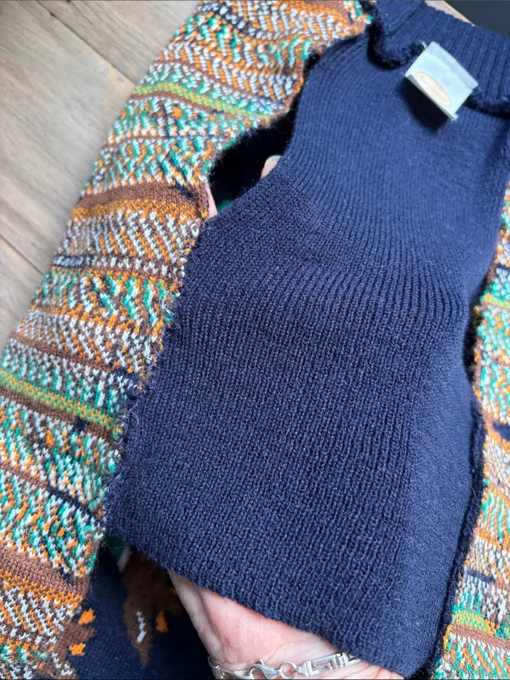 Navy Mallard Duck-Pattern Knit Dog Sweater